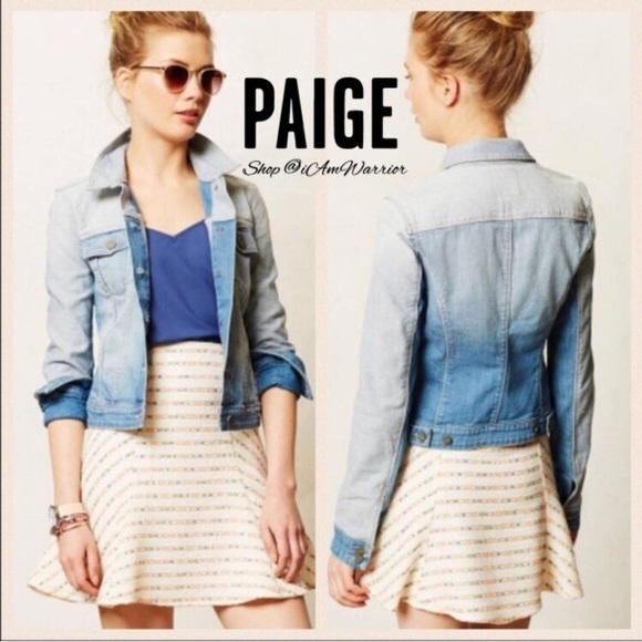 Paige Denim Jacket Ombré Color Block - Picture 5 of 13
